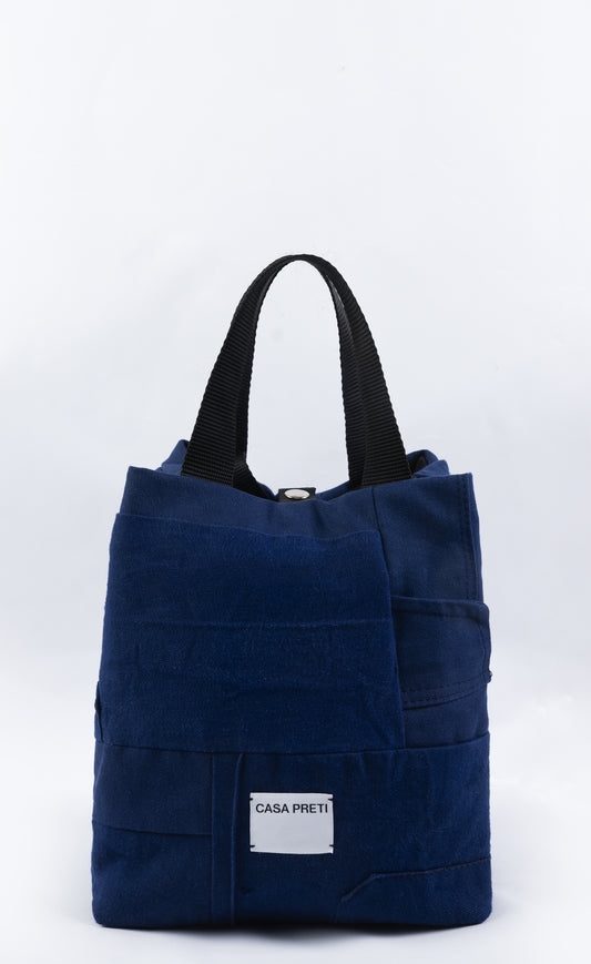 Borsa piccola "Casa sull'Albero" in patchwork canvas di cotone