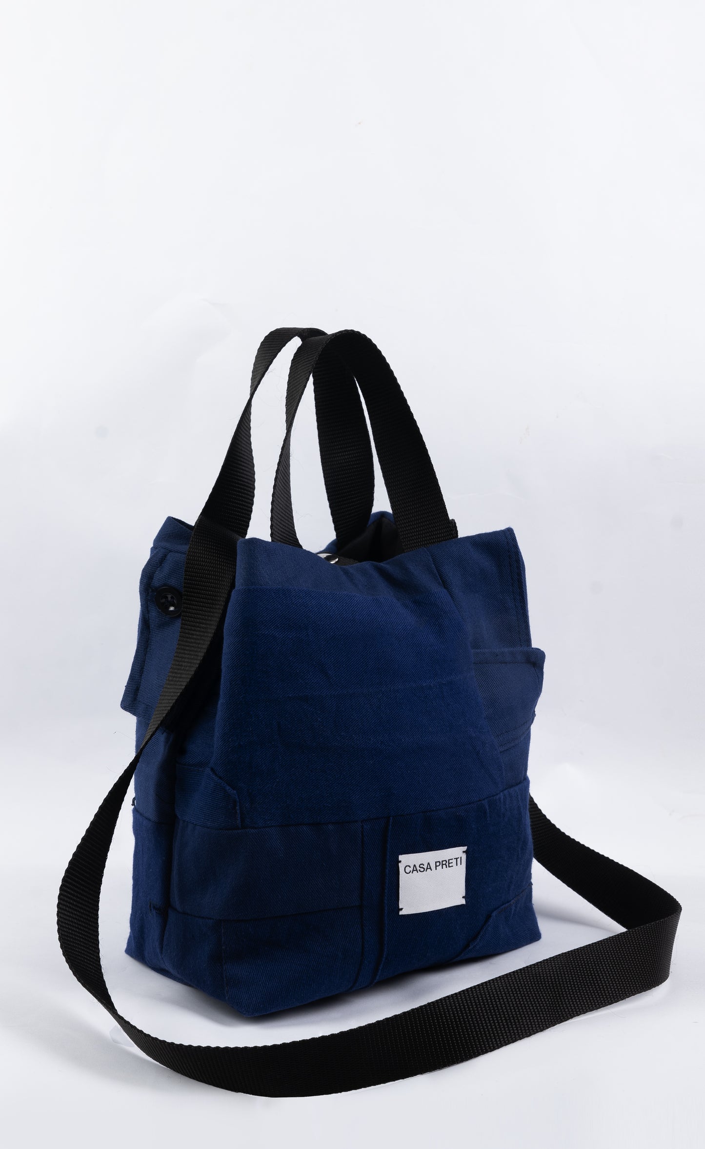 Borsa piccola "Casa sull'Albero" in patchwork canvas di cotone