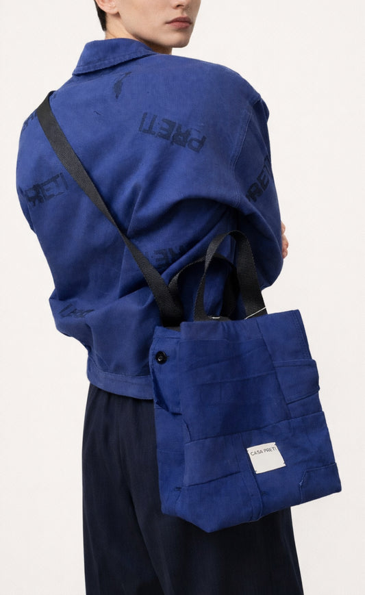 Borsa piccola "Casa sull'Albero" in patchwork canvas di cotone