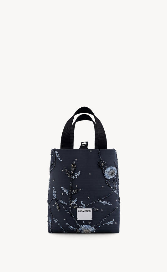 Borsa piccola "Casa sull'Albero" in seta ricamata