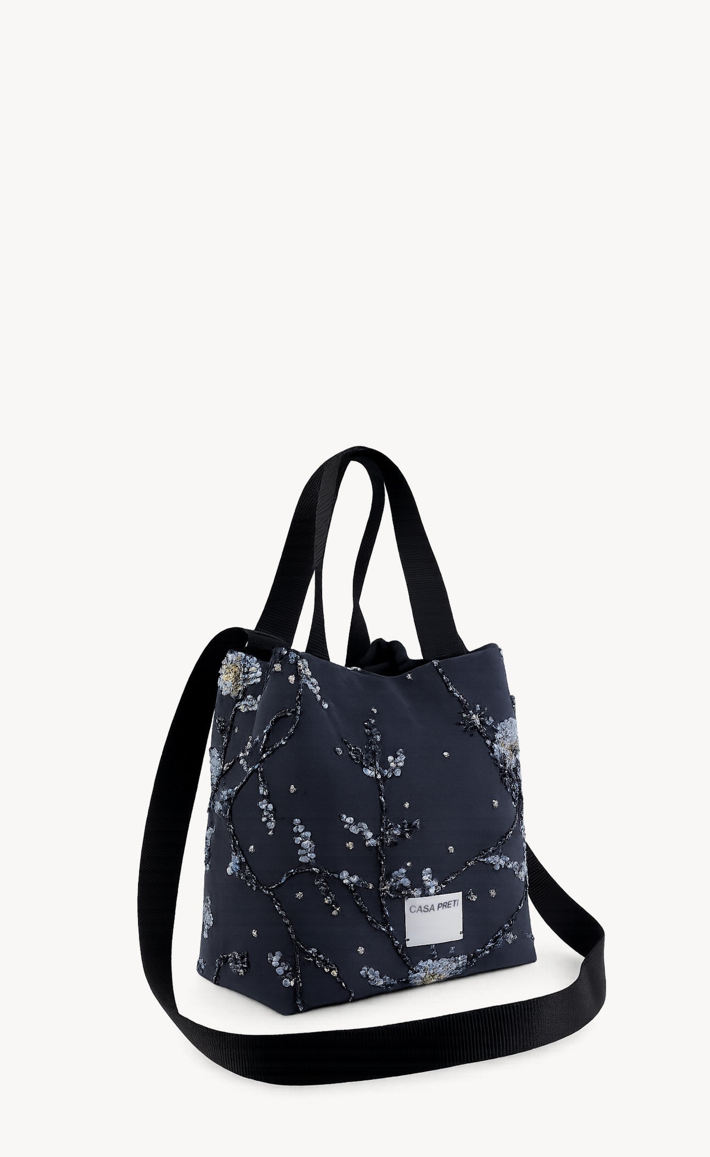 Borsa piccola "Casa sull'Albero" in seta ricamata